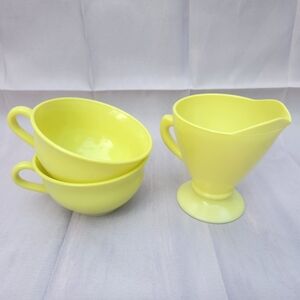 Yellow Teacup and Creamer Set